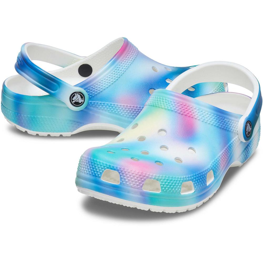 Blue / Multi Women's Crocs Classic Solarized Clogs | NZ 0135TCEV
